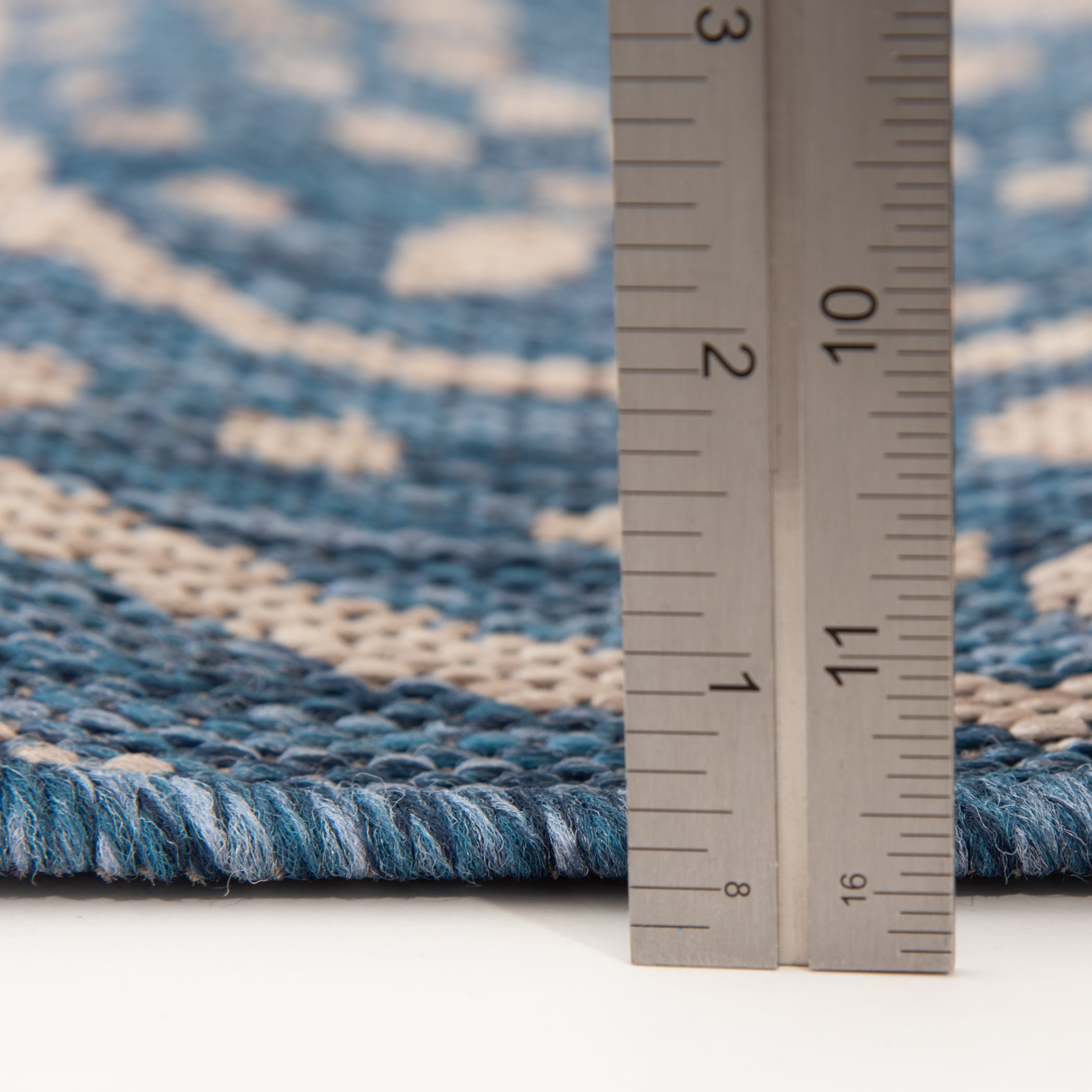 Mainstays Global Medallion Blue Polypropylene Outdoor Area Rug, 6'6"x9'6"