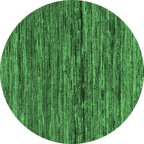 Ahgly Company Indoor Round Oriental Emerald Green Modern Area Rugs, 7' Round