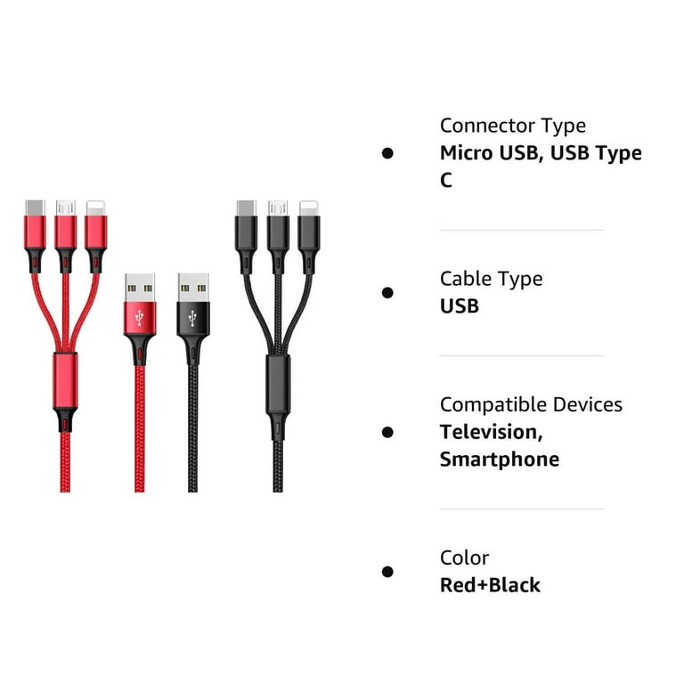 Cable Multi usb, cable usb multi connecteur, multi port, iphone