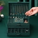 thumbnail image 4 of Joyeros para mujer, organizador de joyas, caja de cuero, grandes joyeros, organizador de pendientes, estuche de almacenamiento, exhibición de doble capa con bandeja extraíble, elegante joyero, contene, 4 of 5