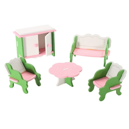 Dollhouse Bathroom Accessories Dollhouse Miniature painted Wooden Furniture Kid Toys, Perfect Children's Toy with Kitchen, Living Room, Bathroom and Maternal and child room etc ()
