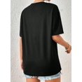 thumbnail image 2 of Halloween Skull & Love Letter Print Crew Neck Short Sleeve T-Shirt Graphic Tees Women Tops, 2 of 5
