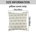 thumbnail image 5 of Unique Bargains 2 Pack Striped Boho Decorative Cushion Pillow Covers Modern Square Neutral Blue 16" x 16", 5 of 6