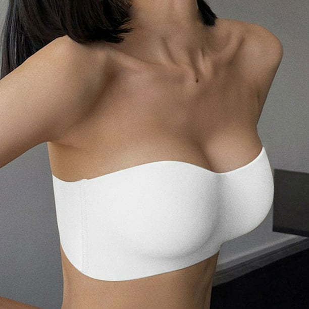 nsendm Female Underwear Adult Keyhole Bra Women's Traceless Strapless  Summer Thin Small Chest Gathered without Steel Ring Bra Non Cotton Bra