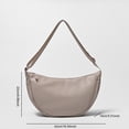 thumbnail image 3 of Bolso Crescent para Mujeres Y Hombres Hombro Con Bolsillo Interior Hobo PU El (Beige), 3 of 3