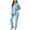 Blue, variant on ShomPort 2 Piece Sleepwear for Womens Polka Dot Printed Long Sleeve Button Up Lapel Loungewear Soft Casual Chest Pocket Pajamas