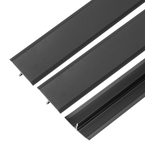 Uxcell 3 Pcs Aluminum T Molding Floor Transition Strip for Laminate Flooring (0.8"x3 Ft, Black)