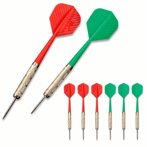 Recreational Steel Tip Dart Set for Bristle Dartboards,18g,5.6 in.6 Pack for 2 Players