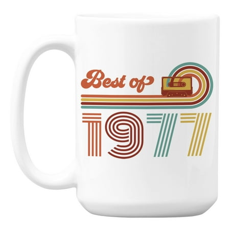 

Vintage Best of 1977 feat. Cassette Tape White Ceramic Coffee & Tea Mug (15oz)