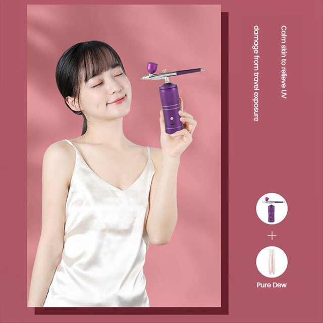 Kit de AeróGrafo, Compresor de AeróGrafo InaláMbrico Recargable, PortáTil + Juego de Cepillos de Limpieza con Boquilla de 0,3mm para Maquillaje, Arte de UñAs A