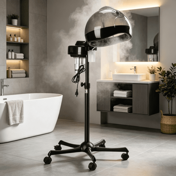 Professional Hair Steamer for Deep Conditioning, 11.81" Hooded Ionic Standing Hair Steamer with 2 Modes, Height-Adjustable with Timer, 5 Wheels (2 Lockable), for Salon, Home & Spa Use