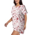 thumbnail image 2 of Naloa Flower Leaves Women's Short-Sleeved Pajama Set, Loungewear, Summer pajamas, Breathable Cozy - Medium, 2 of 9