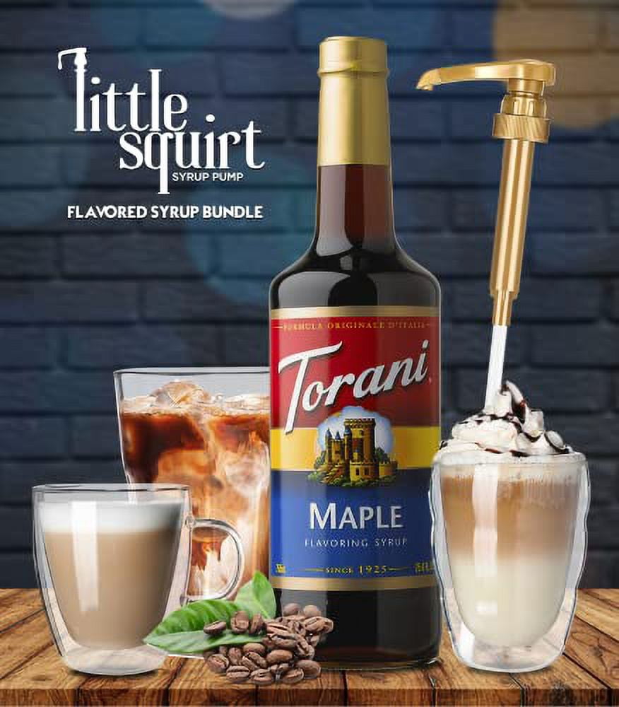 Torani Maple Syrup with .. Little Squirt Syrup Pump, .. 750ml 25.4 Ounces