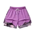 thumbnail image 4 of Women's 2-in-1 Athletic Shorts, Camo Lined Running Shorts with Drawstring Waist, Anti-Chafe Workout Shorts with Pockets, 8 Colors, XS-XXL, 4 of 4