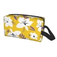 thumbnail image 2 of Goofa Lilies Flowers Printed Toiletry Bag with Handle,Large Capacity Travel Makeup Cosmetic Bag for Women, Carry on Airport Airline Compliant Bag, 2 of 9