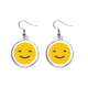 thumbnail image 1 of sonrisa amarillo lindo hermoso patron de chat en linea ilustración pendientes pendientes de plata colgantes joyas señora Unbranded M, 1 of 3