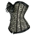 thumbnail image 2 of Gothic Corset Overbust Lace up Corset For Women Corsets Bustier Top Waist Training Beige 2XL, 2 of 5