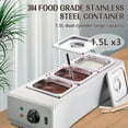 thumbnail image 7 of Acekid 3 Tank Chocolate Tempering Machine, Electric Melter with Lid & Temperature Limiter, 1200W Chocolate, Milk, Cheese Melting Pot, 7 of 7