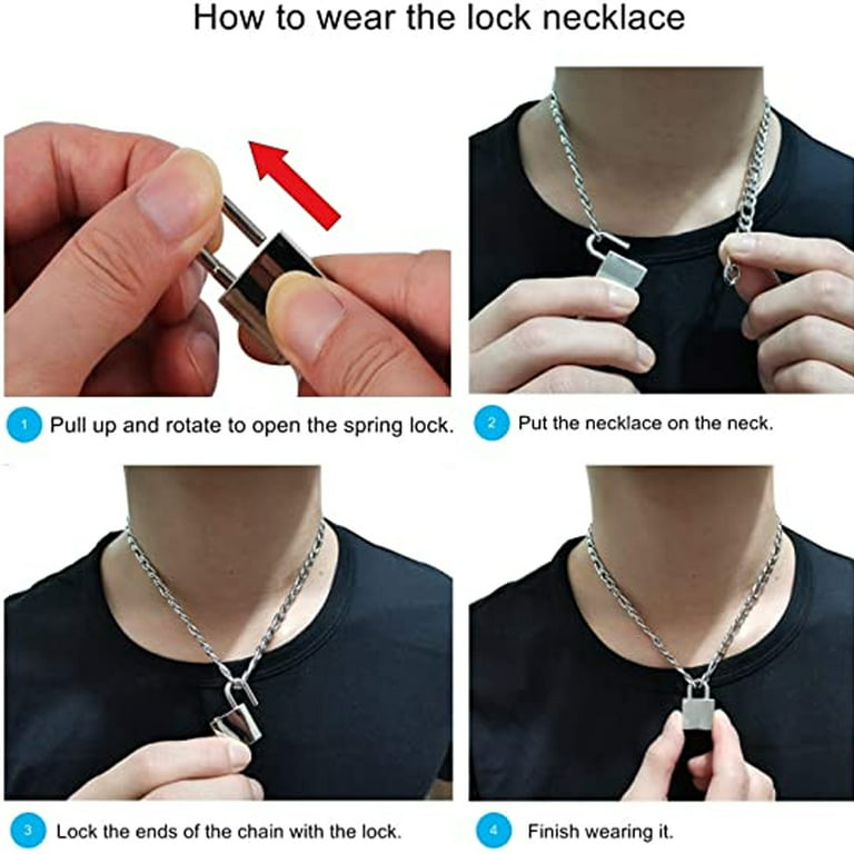 Lock Chain Necklace With A Padlock Pendants For Men And Women,punk