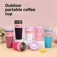 thumbnail image 6 of 12/20 oz Stainless Steel Vacuum Insulated Coffee Mug with Handle - Leak-proof Portable Travel Mug, Suitable for Car, Office, Home, Camping - Pink, White, Brown, and Blue Designs, Modern Beverage Cup, 6 of 30