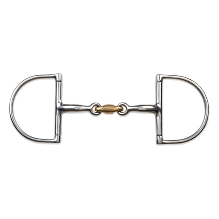 Shires Hunter Dee Horse Bit with Brass Peanut Mouthpiece - Stainless Steel 5.5