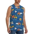 thumbnail image 2 of Uemuo Construction Vehicles Pattern Men's Sleeveless T-Shirt,Muscle Athletic Tank Top, Moisture-wicking Quick-dry Breathable Classic Tee Top for Gym Run Outdoor Sports-X-Large, 2 of 8
