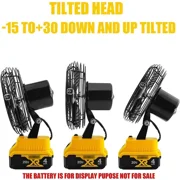 Cordless Jobsite Fan For Dewalt 20V MAX Li-Ion Battery For Camping Workshop