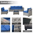 thumbnail image 3 of Ovios 6 Piece Outdoor Furniture All Weather Wicker Patio Conversation Sectional Couch with 7.68" Armrest for Garden Backyard, 3 of 6