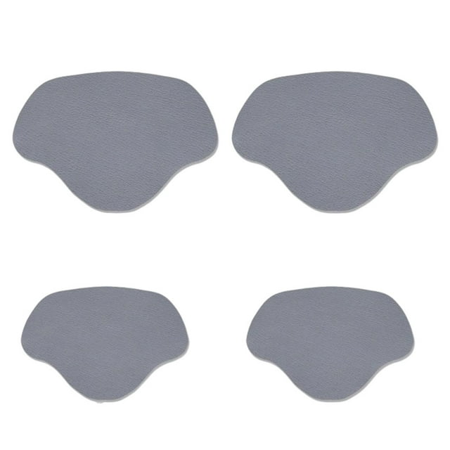 16 Pieces Microfiber Shoes Heal Repair Patch Professional Self-adhesive Solid Color Sneaker Repairing Plate Tap Accessories Glossy Grey