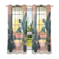 thumbnail image 6 of Yayeee Window Curtains Light Filtering 63"x42" Grommet Panel Pair Home Living Room Decor, Pink Sunset, 6 of 7