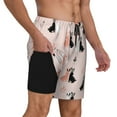thumbnail image 3 of Haiem White And Black Rabbit Mens Swim Trunks with Compression Liner 2 in 1 Swimming Shorts Stretch Swimwear Quick Dry,Board Shorts-3X-Large, 3 of 9