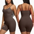 thumbnail image 2 of Riecok Womens Yoga Bodysuit Seamless Stretchy Sleeveless Jumpsuits Solid Spaghetti Strap Workout Shapewear, 2 of 6