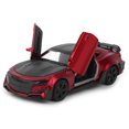 thumbnail image 2 of Modelo de coche con luz y sonido de aleación 1:32, vehículo de estimulación con retroceso, coche de juguete, regalo para niños (rojo mate), 2 of 5