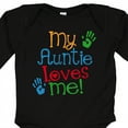 thumbnail image 4 of Inktastic My Auntie Loves Me Nephew Boys or Girls Long Sleeve Baby Bodysuit, 4 of 5