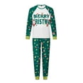 thumbnail image 5 of Christmas Family Pajamas Matching Set Letter Print Long Sleeve Tops and Santa Claus Print Pants Sleepwear, 5 of 10