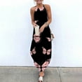 thumbnail image 1 of SMihono Robe Maxi Bohème d'Été pour Femmes Grande Taille Robe d'Été Décontractée Sans Manches Col Halter Jupe à Bretelles Fendue Robe Maxi Imprimée Robe de Plage, 1 of 4