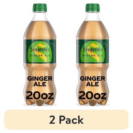 (2 pack) Seagram's Ginger Ale Soda Pop Bottle, 20 fl oz