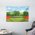 thumbnail image 1 of Kids Sports Tapestry, Siblings Little Friends Playing Tennis Fun Time in Park Exercise with Buddies, Wall Hanging for Bedroom Living Room Dorm Decor, 60W X 40L Inches, Multicolor, by Ambesonne, 1 of 2