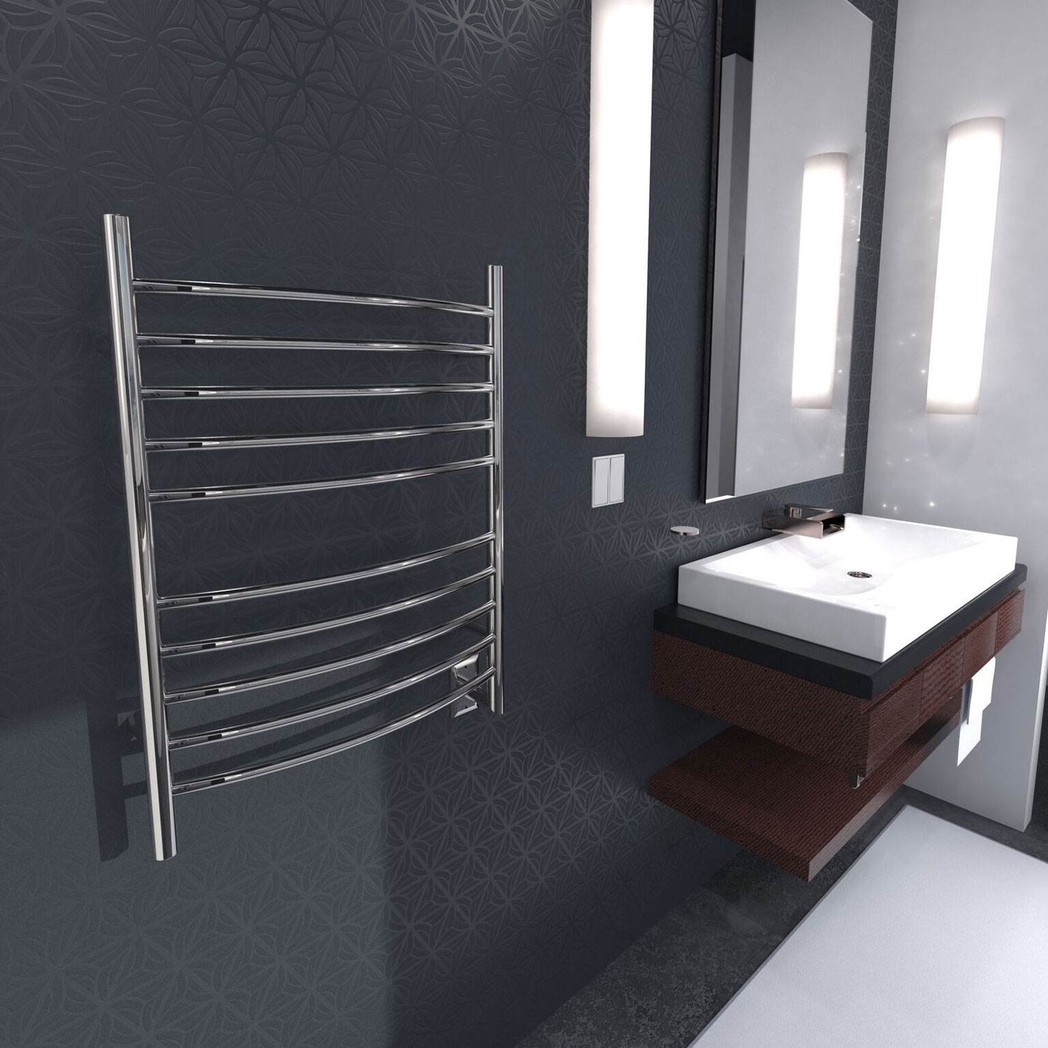 Amba Radiant Hardwired Curved 10 Bar Electric Bathroom Towel Warmer,  Polished | Walmart Canada
