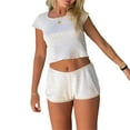 thumbnail image 1 of Fankiway Ensemble 2 Pcs Mode Femmes Col Rond Manches Courtes Shorts Ensemble d'Été Tenues d'Été pour Femmes 8928 Pcs, 1 of 8