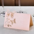 thumbnail image 3 of 50 Piezas de Posición Mariposa Número Memo Tarjeta Nupcial Cermonia Embellecimiento 3.5 * 3.5 Pulgadas Rosado perfecl Tarjetas de nombre de mesa de boda, 3 of 7