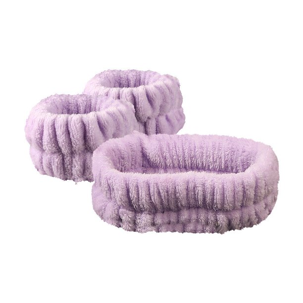 Diademas de vellón de Coral para mujer, bandas para el pelo impermeables, pulseras absorbentes, conjunto de accesorios para el cabello