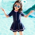 thumbnail image 5 of Traje De Baño De Una Pieza Con Falda Para Niñas Lindas Con Diseño De Cremallera, Traje De Baño De Seda De Leche Suave, Para Playa Y Piscina, 5 of 5