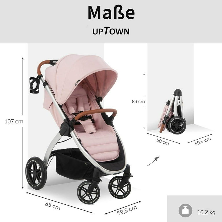 hauck Uptown Deluxe Stroller with Cup Holder and Canopy, Melange hauck Uptown Deluxe Stroller with Cup Holder and Canopy, Melange