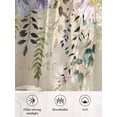 thumbnail image 6 of Sheer Curtains 54 Inch Length 2 Panels Set for Kitchen, Wild Flowers Semi Sheer Curtains for Windows, Vintage Country Floral Leaf Plant Beige Voile Window Treatments Rod Pocket Curtain, 6 of 7