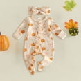 thumbnail image 2 of Newborn Newborn Halloween Romper For All Over Pumpkin Long Sleeves Footed One-Piece Romper Newborn Pajamas, 2 of 4