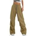 thumbnail image 3 of Wowcloth Women's Casual Parachute Pants Baggy Hiking Pants Drawstring Elastic Waist Track Y2K Trousers, 3 of 8