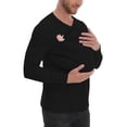thumbnail image 3 of Ceisia Men's Slim V-Neck Chest Baby-Pocket Parent-Child Cotton Long-Sleeve Top Gift, 3 of 6