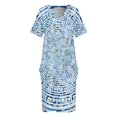 thumbnail image 3 of Patrón circular de meandro griego - Adorno de clave griega Vestido de bolsillo suelto Vestido de hada Vestidos largos Vestido para mujer Verano, 3 of 6