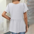 thumbnail image 2 of TQWQT Womens Summer Peplum Tops Vneck Short Sleeve Babydoll Blouse Solid Color Plus Size Tshirt Ruffle Tunic Top Maternity Clothes White S, 2 of 5